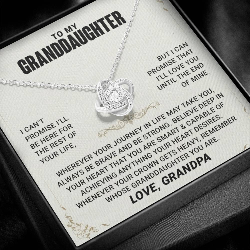 Necklace For Granddaughter from Grandpa Grandma Nana - Love Knot Necklace