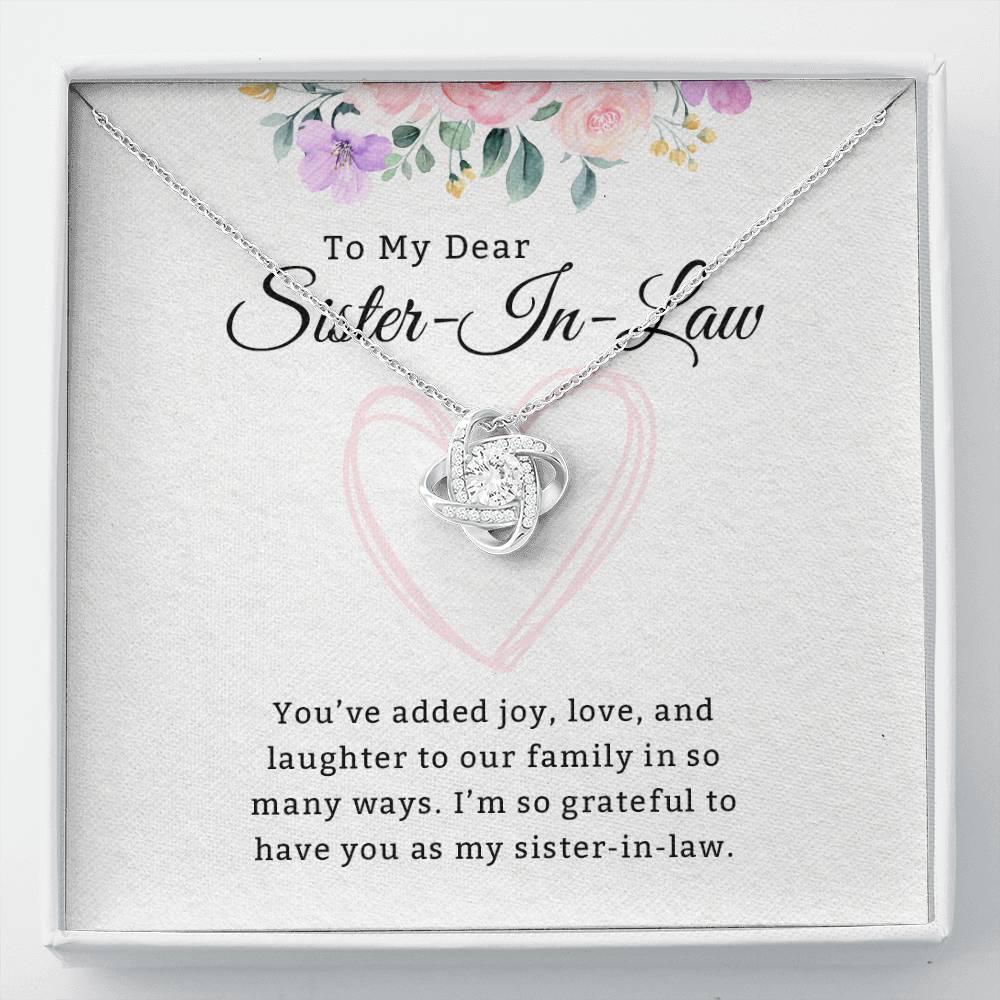 Sister In Law Gifts Necklace From Mother in Law To My Bonus Sister In Law Honor Pendant Jewelry with Message Card and Gift Box