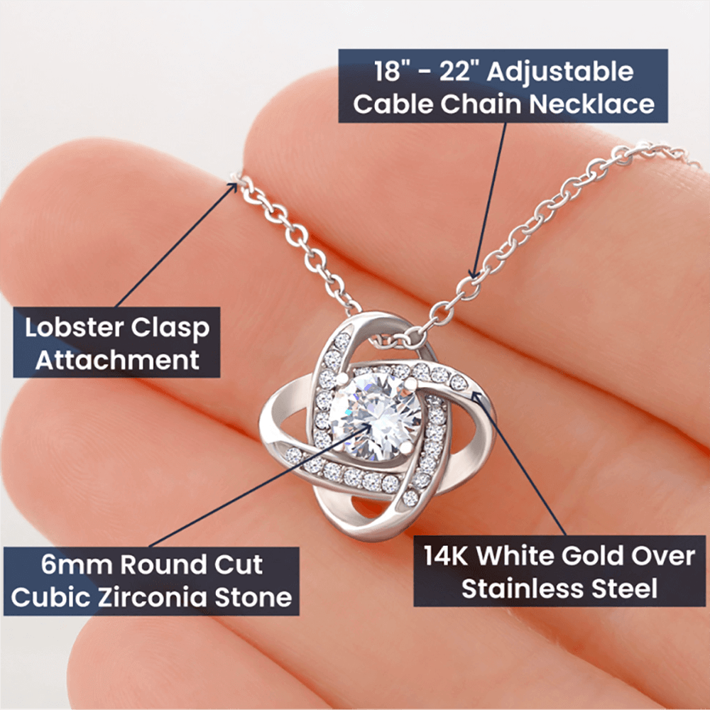 Heartfelt Necklace for Future Wife – A Love Knot Symbol of Endless Devotion, Perfect for Engagement, Birthday, or Christmas Gift