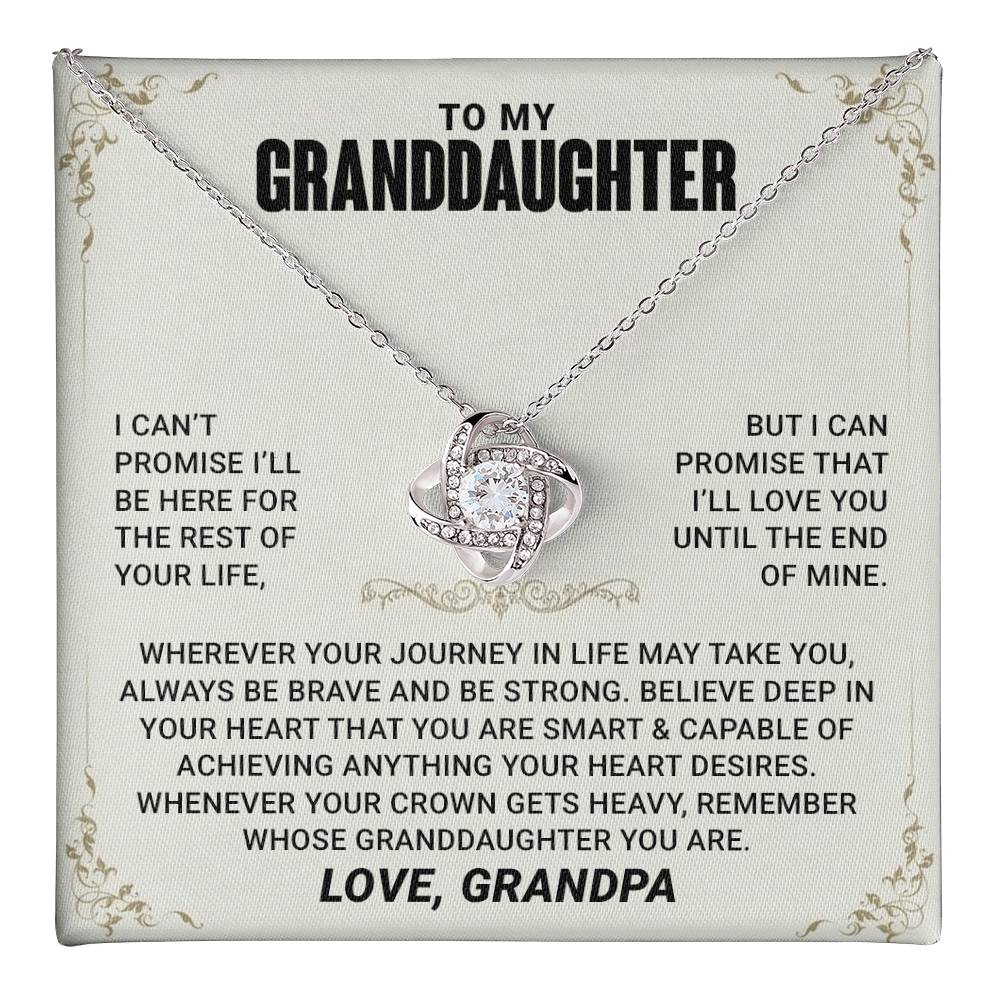 Necklace For Granddaughter from Grandpa Grandma Nana - Love Knot Necklace