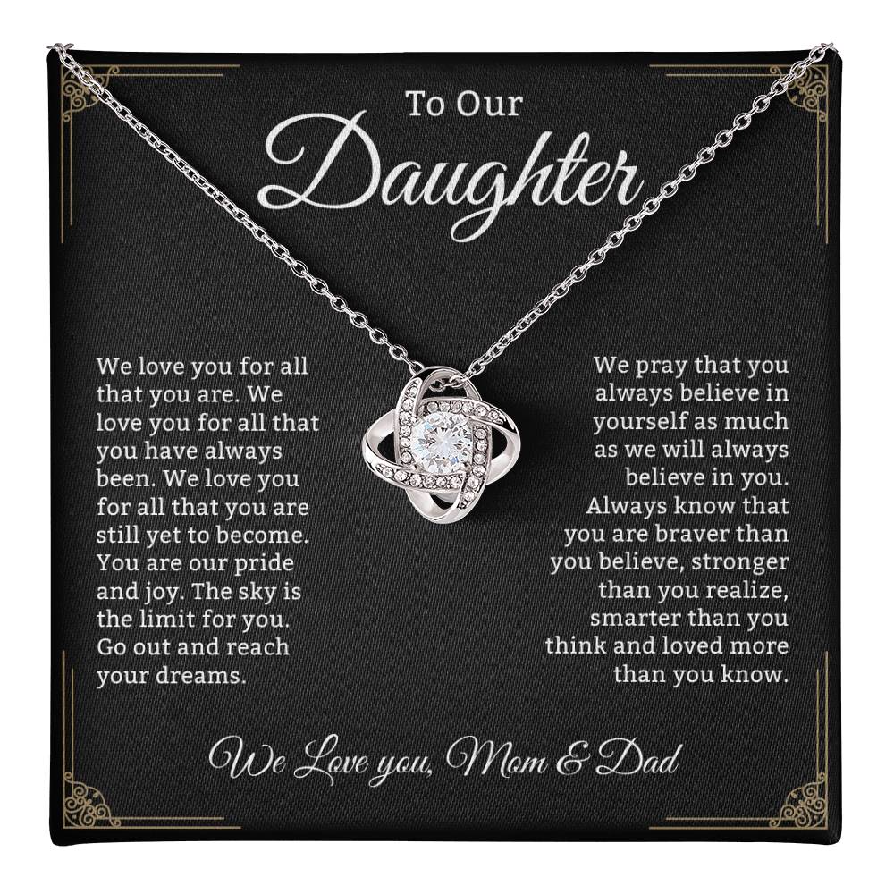 To Our Daughter Necklace With Heartfelt Message Card & Gift Box