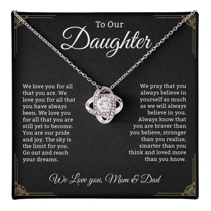To Our Daughter Necklace With Heartfelt Message Card & Gift Box