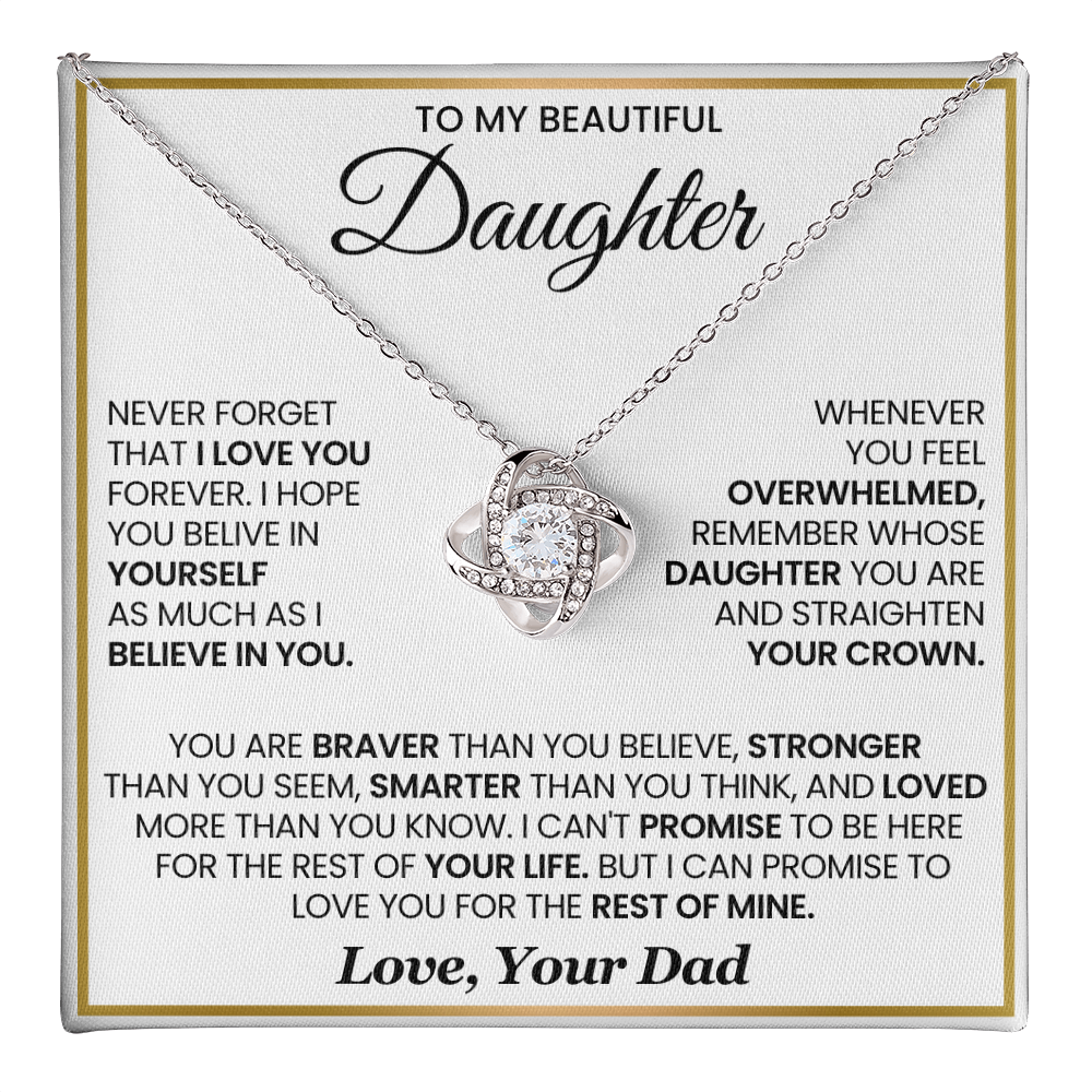 To My Beautiful Daughter Necklace - Never Forget That I Love You