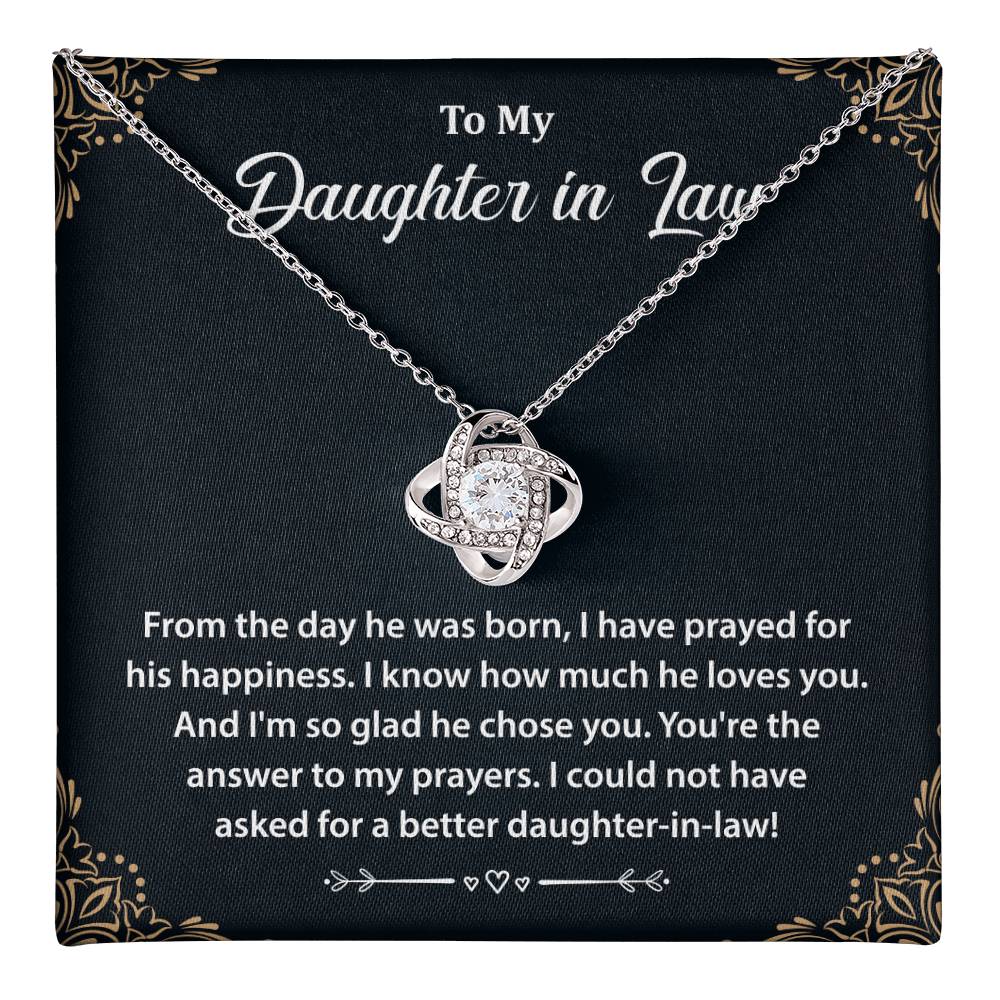To My Daughter-in-law, Believe in Yourself- Love Knot Necklace
