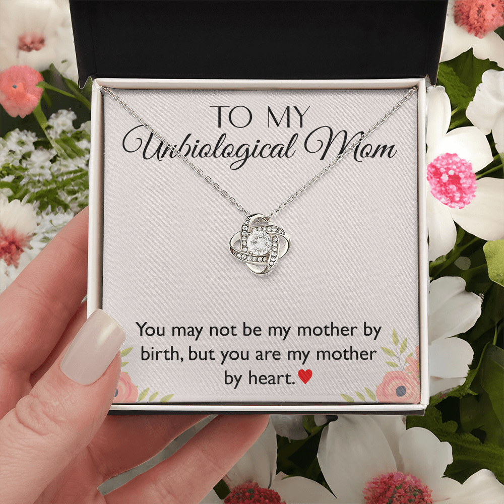 To My Unbiological Mom – Love Knot Necklace Gift for a Cherished Bonus Mom