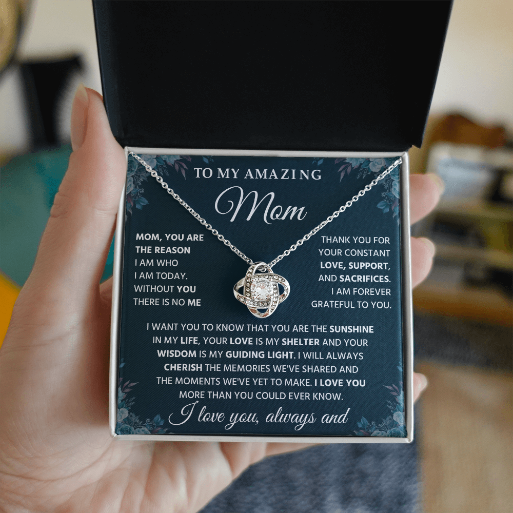 To My Mom - I Love You So Much - Love Knot Necklace