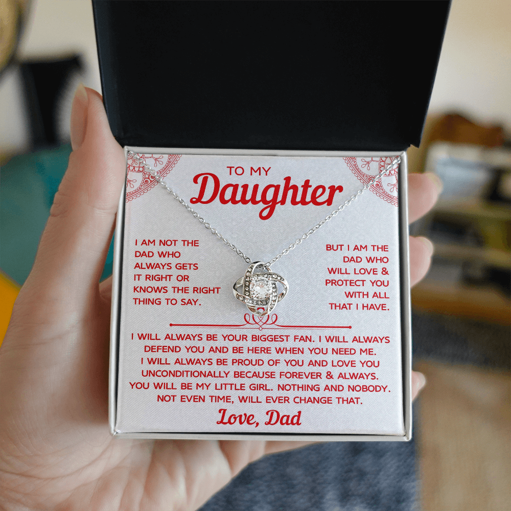 Love Knot Necklace for Daughter – Heartfelt Keepsake with Dad’s Love Message