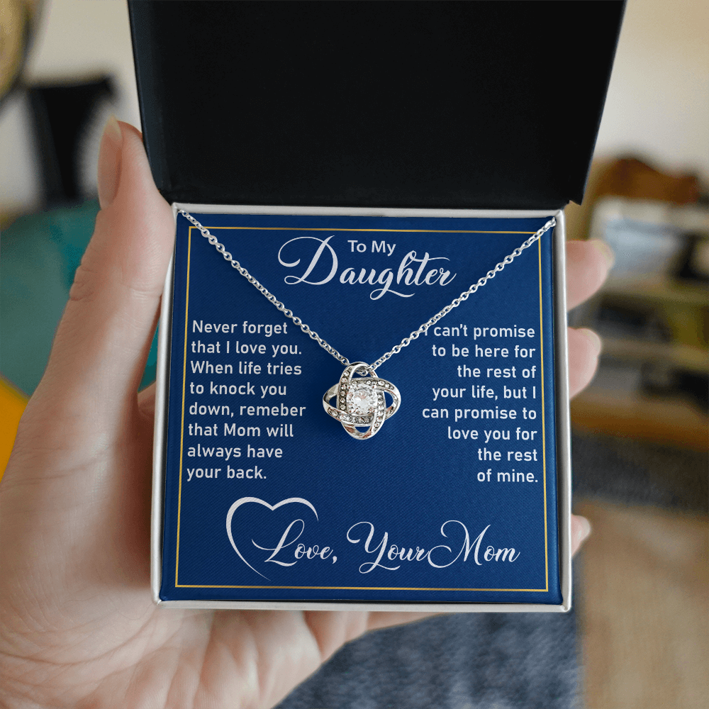 To My Daughter Necklace – Love Knot Necklace from Mom, A Symbol of Unbreakable Bond