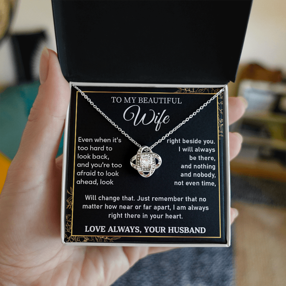 Best Present for Wife - The Day I Met You, My Life Changed - Love Knot Necklace