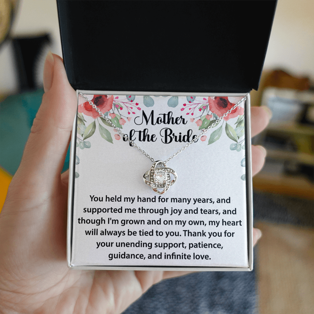 Love Knot Necklace – Sentimental Jewelry Gift for Mother of the Bride, Thoughtful Wedding Keepsake for Mom