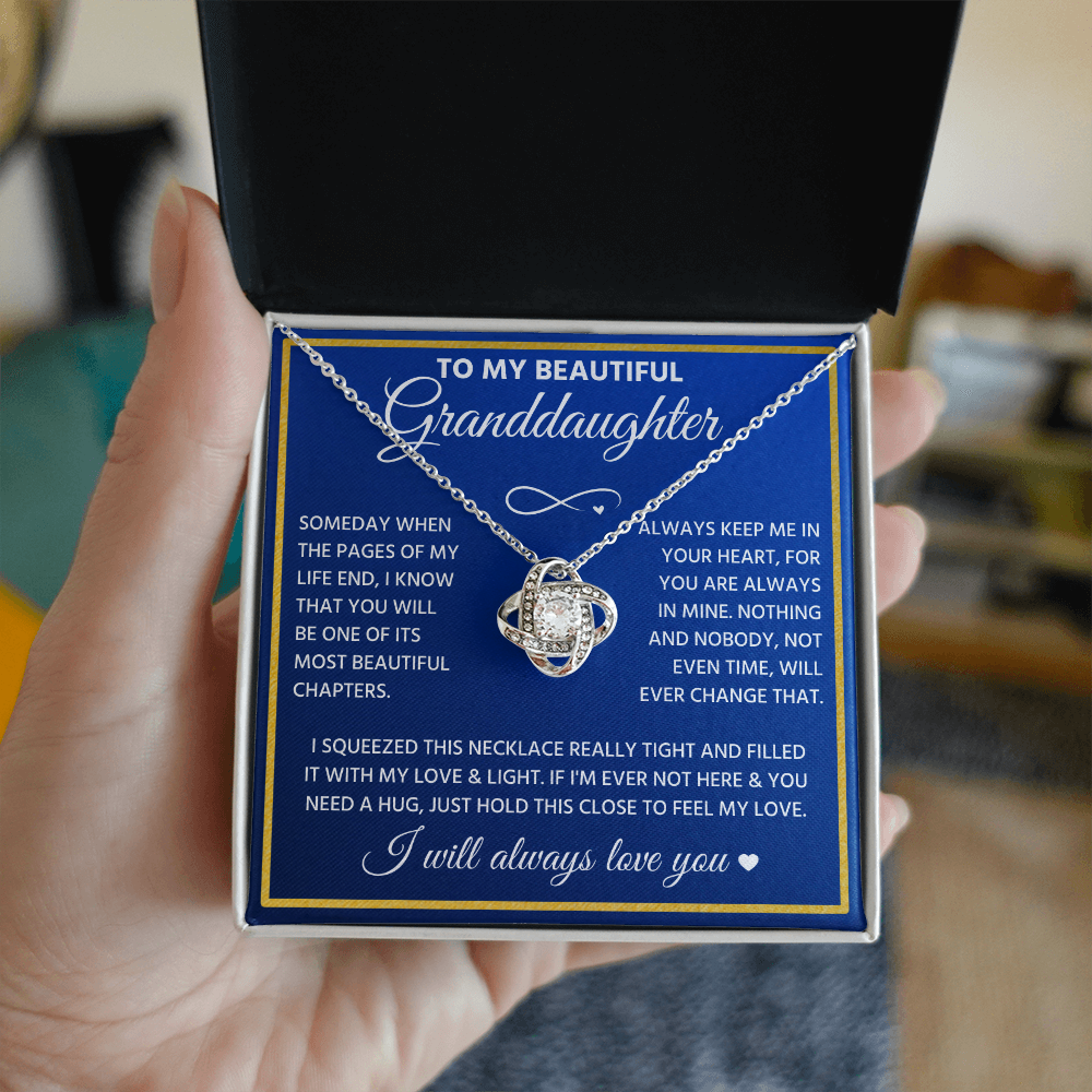 To My Granddaughter - Feel My Love - Love Knot Necklace