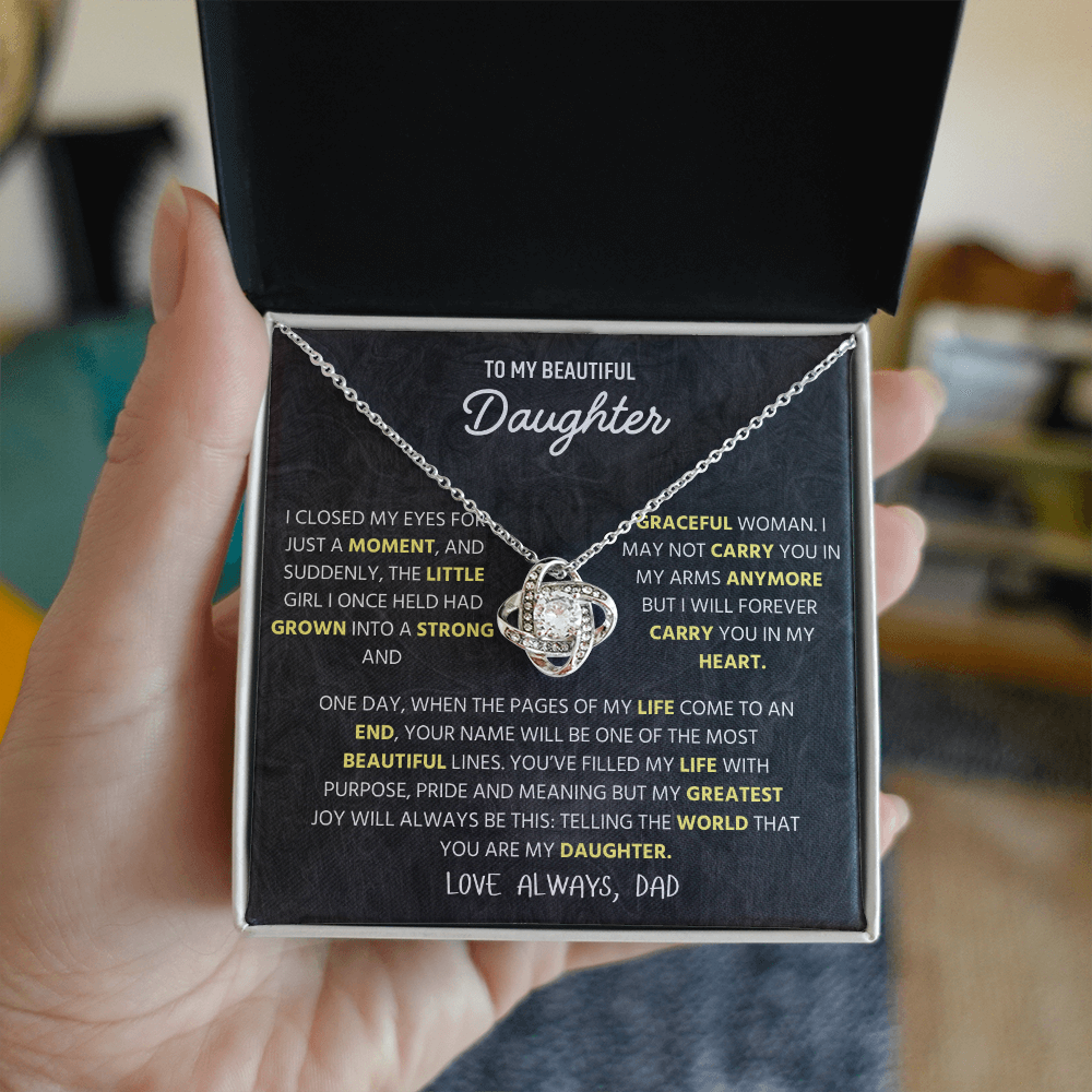 To My Daughter Necklace From Dad With Elegant Jewelry Box