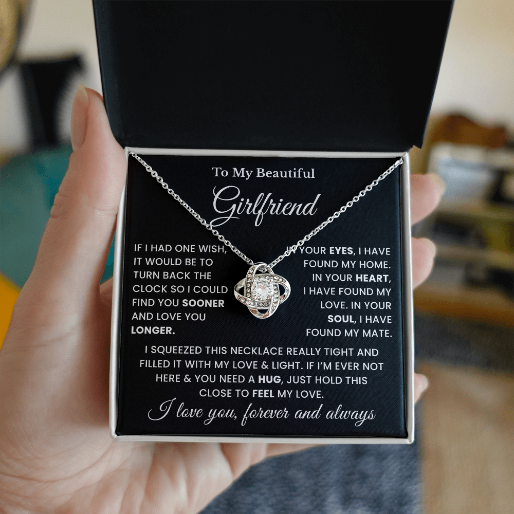 Girlfriend Necklace From Boyfriend, Romantic Surprise Gifts - Love Knot Necklace