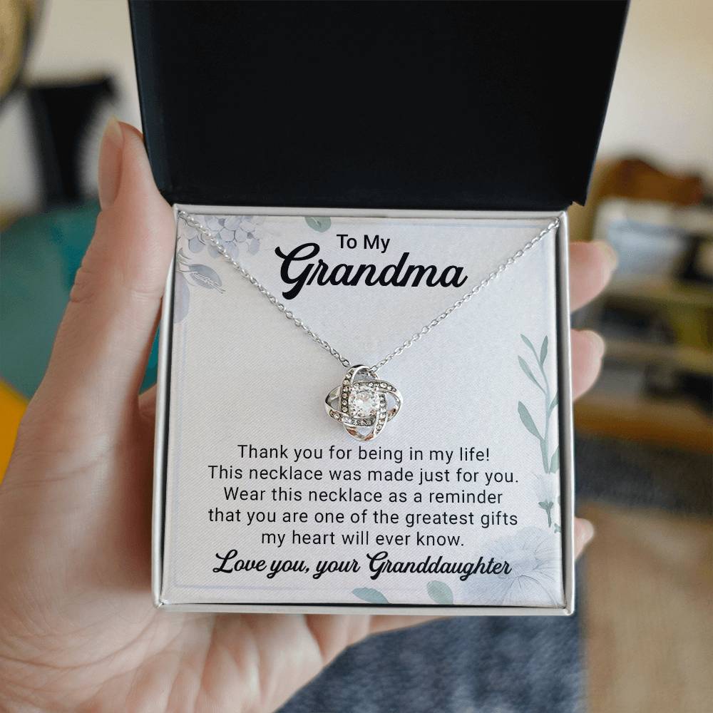 Grandma Necklace From Granddaughter - Grandma Granddaughter Necklace - Grandma Charm Necklace - Mother's Day, Christmas, Birthday Gifts for Grandma - Grandmother Jewelry with Message Card and Gift Box