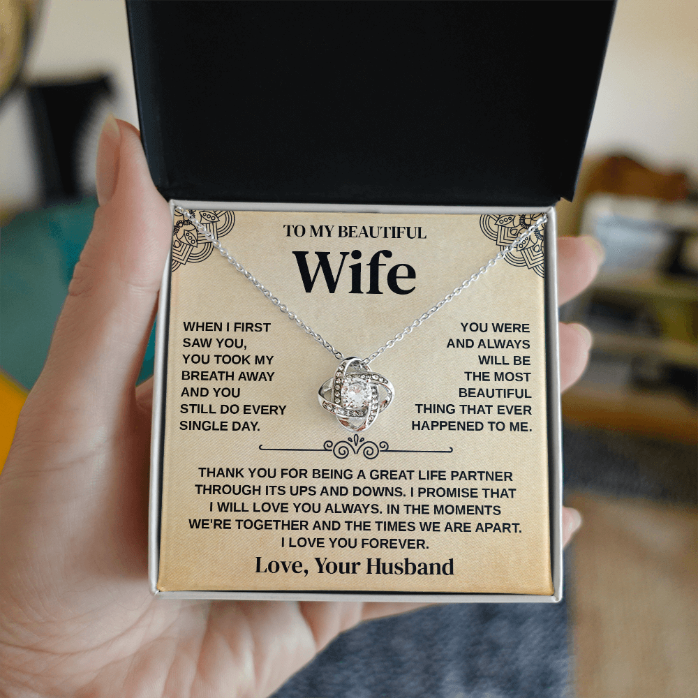 To My Beautiful Wife - Thank You for Being a Great Life Partner - Necklace