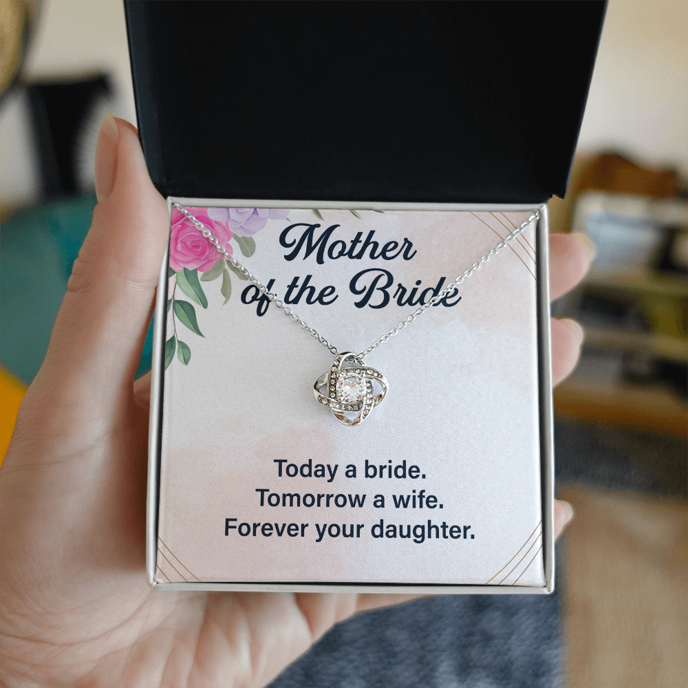 Gifts for Mother of the Bride - Love Knot Necklace, Elegant Wedding Jewelry, Gifts for mother