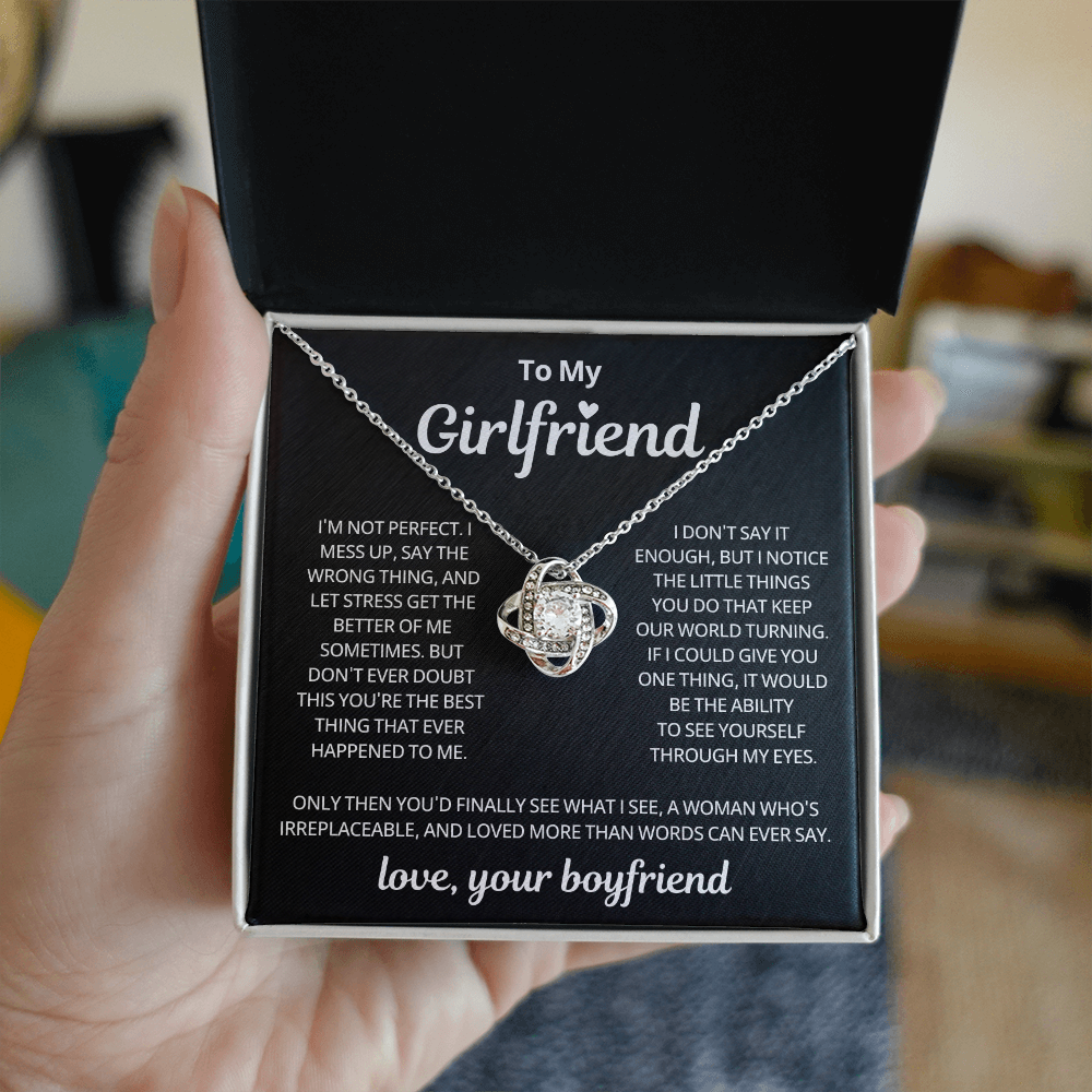 Valentine's Gifts for Girlfriend Necklace From Boyfriend Message Card & LED Box