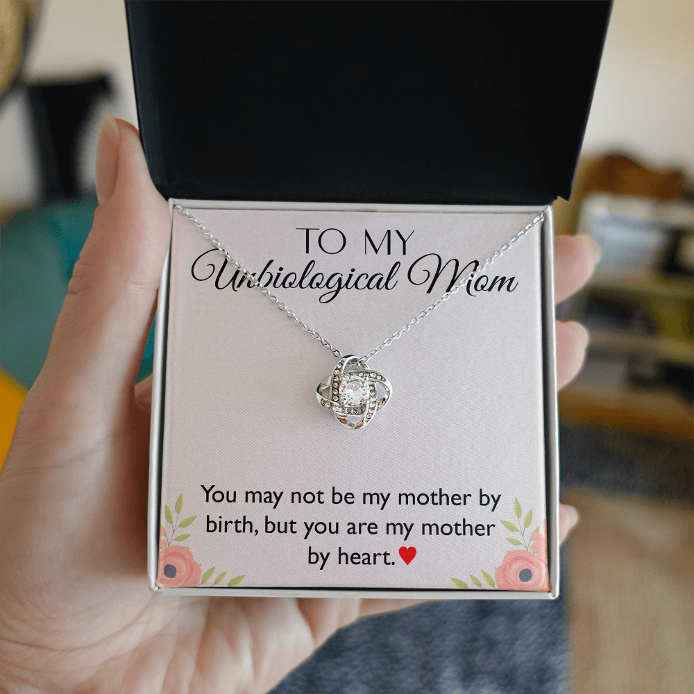 To My Unbiological Mom – Love Knot Necklace Gift for a Cherished Bonus Mom