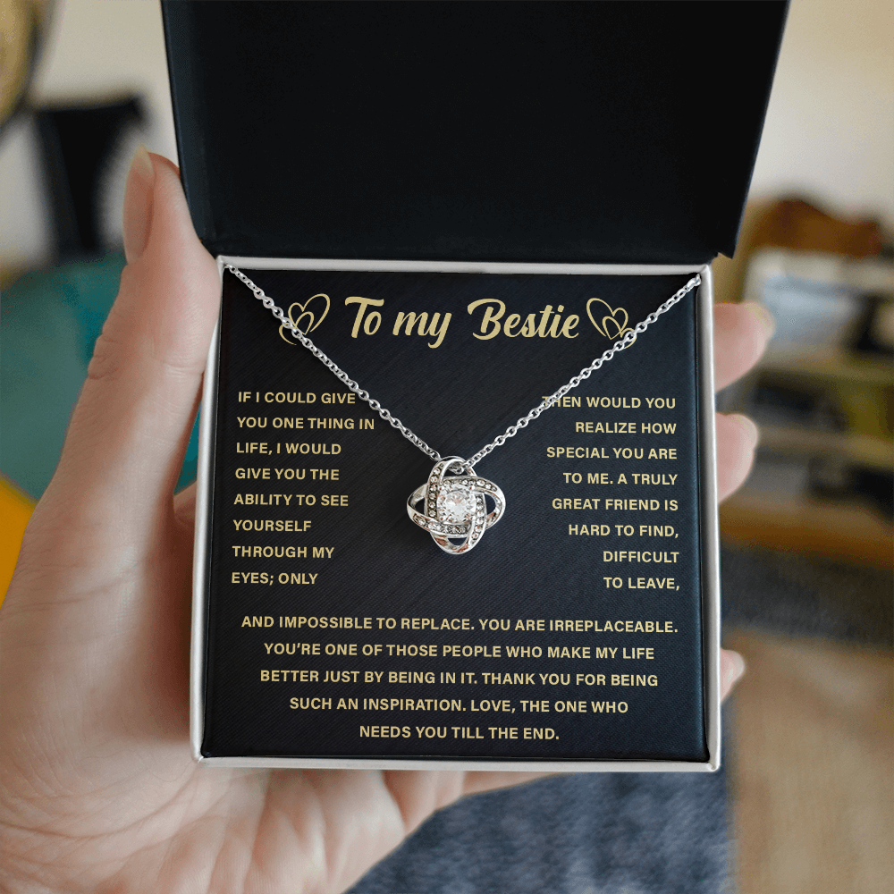 To My Bestie - I Am So Thankful for Our Friendship - Love Knot Necklace