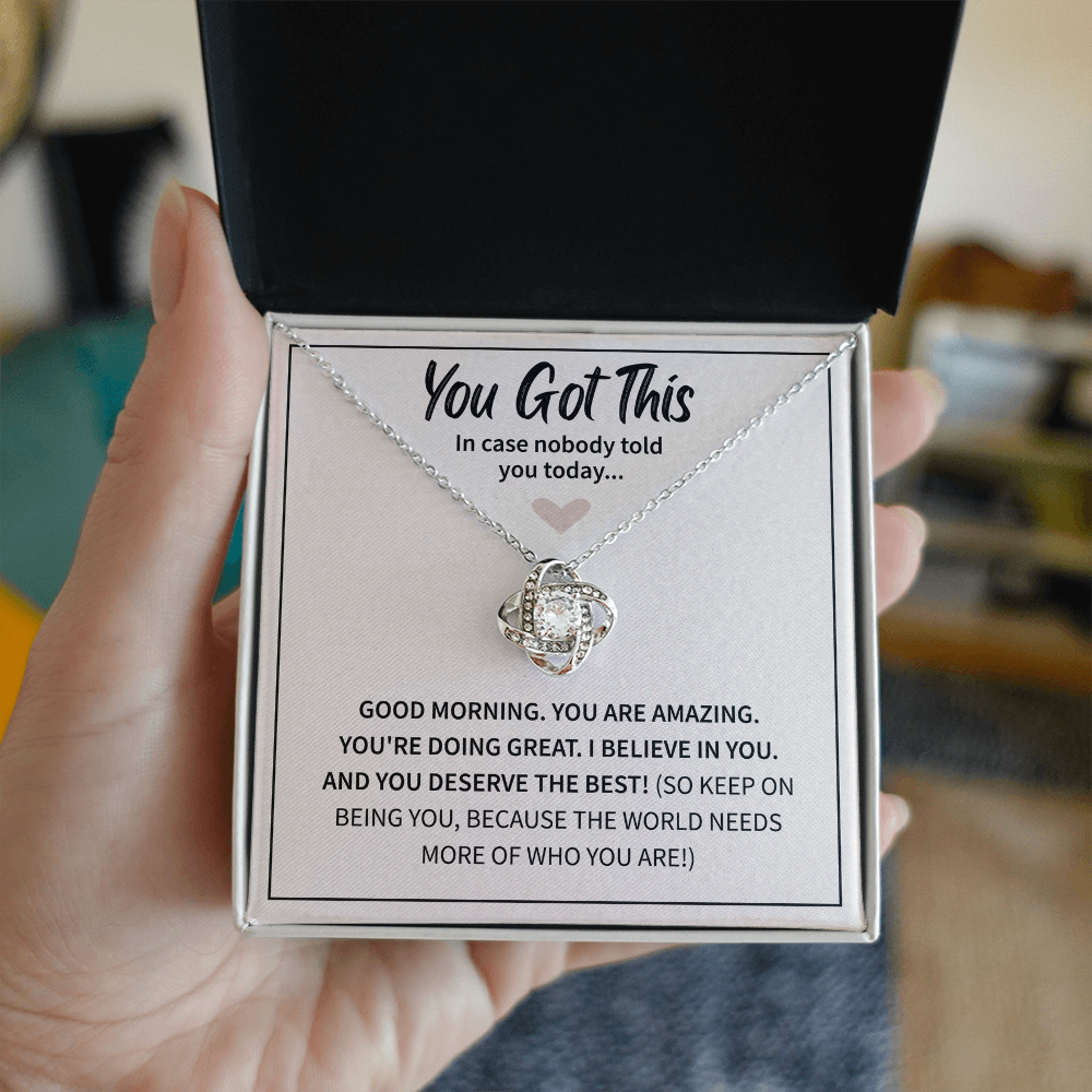 You Got This - Best Friend Necklace, Love Knot Necklace