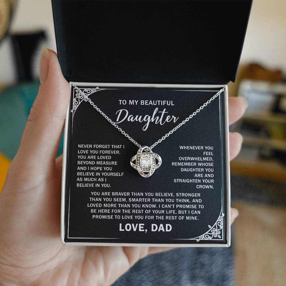 To My Daughter: A Love Knot Necklace for Our Unbreakable Bond, Gift For My Daughter