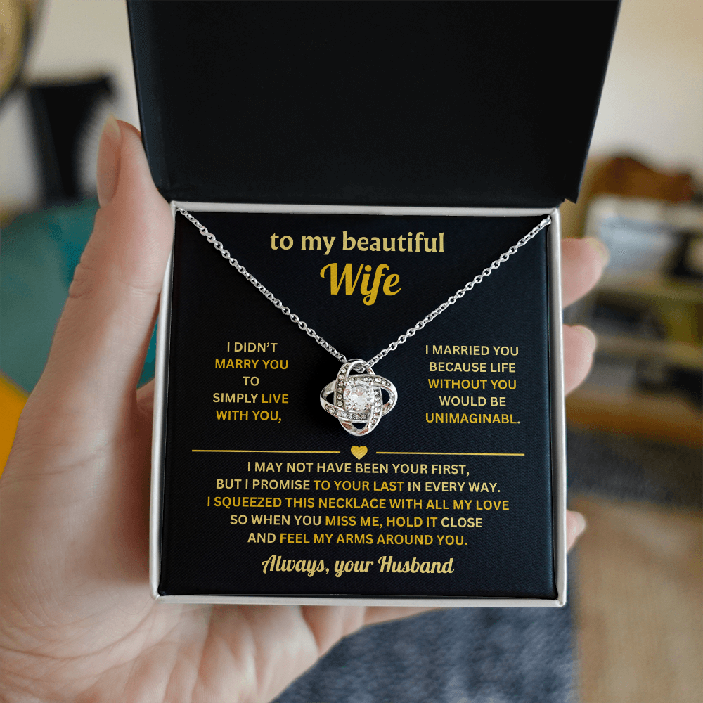 Wife Love Knot Necklace - Thank You for Being a Great Life Partner