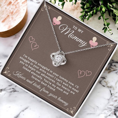 First Time Mom Gift: Love Knot Necklace for Mom to Be & New Moms