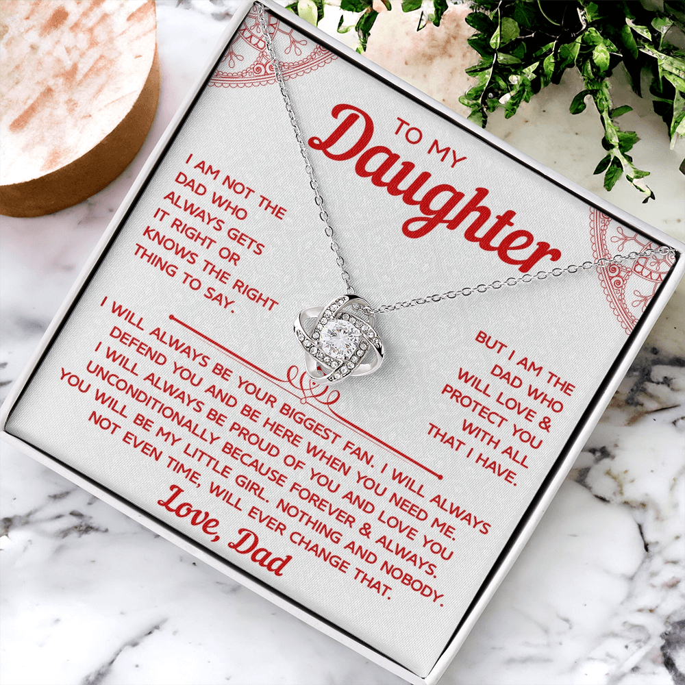 Love Knot Necklace for Daughter – Heartfelt Keepsake with Dad’s Love Message