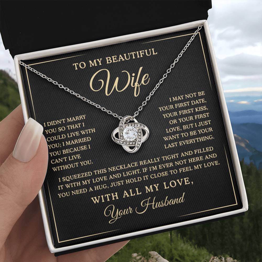 Wife Necklace, To My Amazing Wfie - Love Knot Necklace