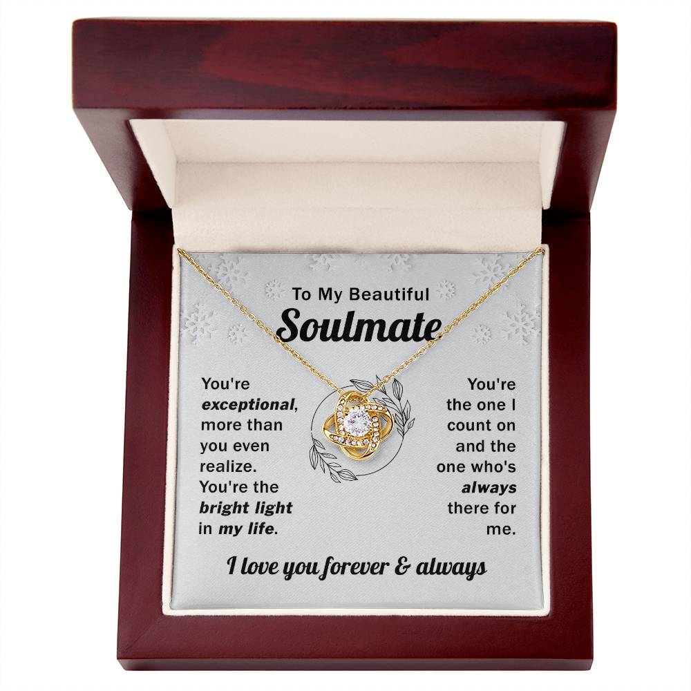 Soulmate Gifts For Her Love Knot Necklace To My Beautiful Soulmate Necklace