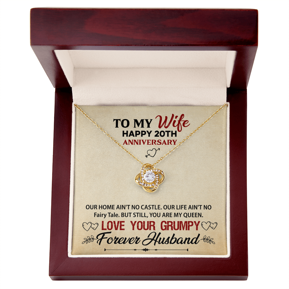 Love Knot Necklace for Wife – Special 20th Anniversary Keepsake, Heartfelt Jewelry Gift from Husband