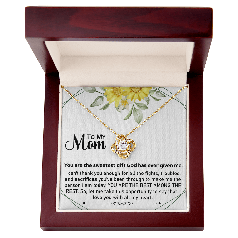 To My Mom Necklace – Heartfelt Love Knot Gift for Mother’s Day
