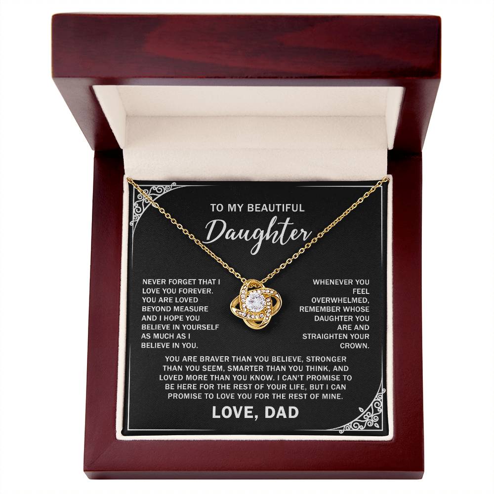 To My Daughter: A Love Knot Necklace for Our Unbreakable Bond, Gift For My Daughter