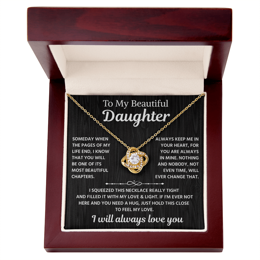 To My Beautiful Daughter | I Will Always Love You | Love Knot Necklace