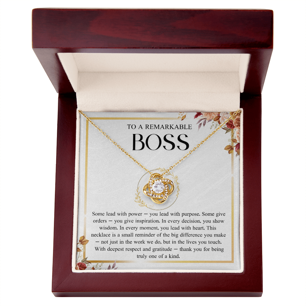 Best Boss Ever Gift for Women Boss Day Gift - Love Knot Necklace