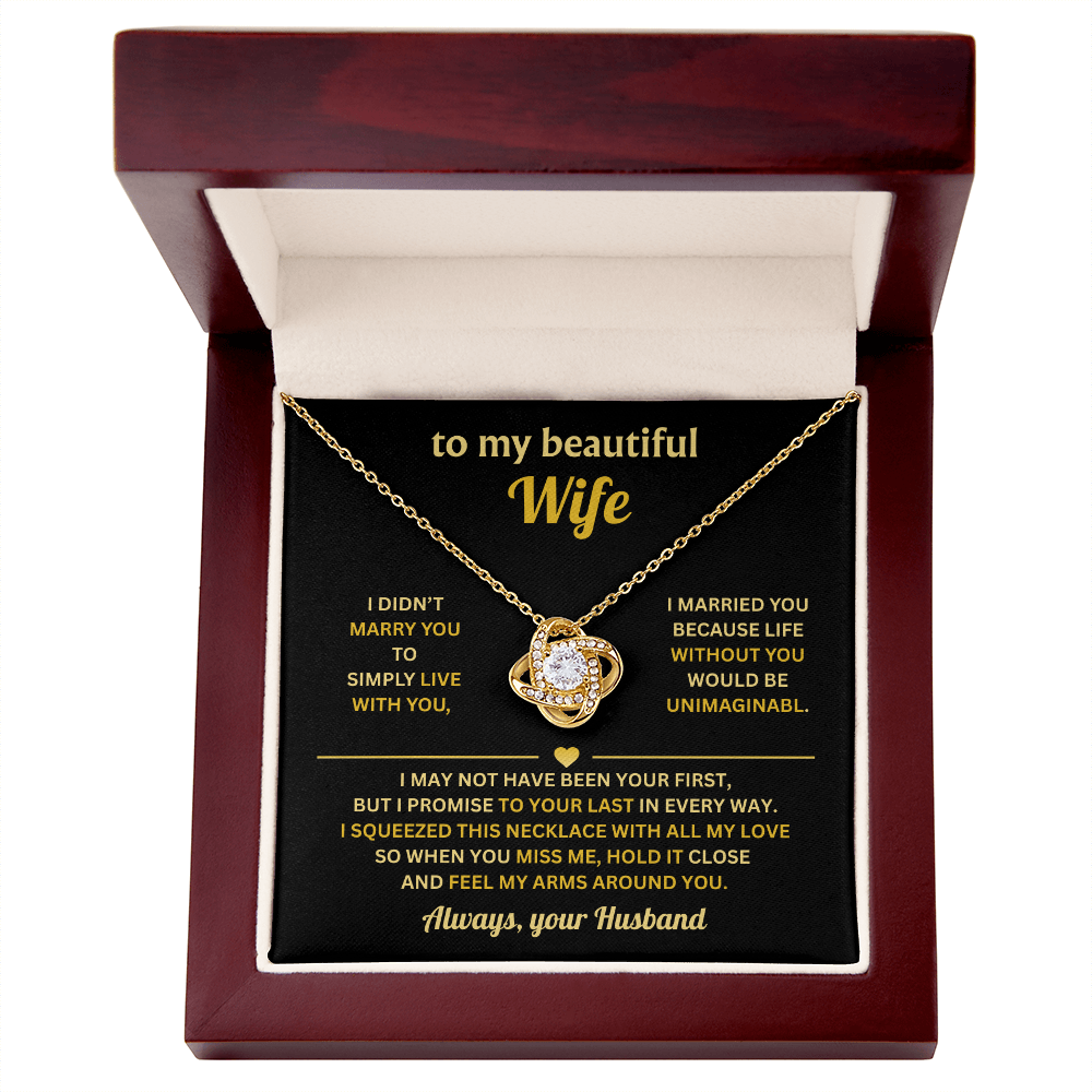 Wife Love Knot Necklace - Thank You for Being a Great Life Partner