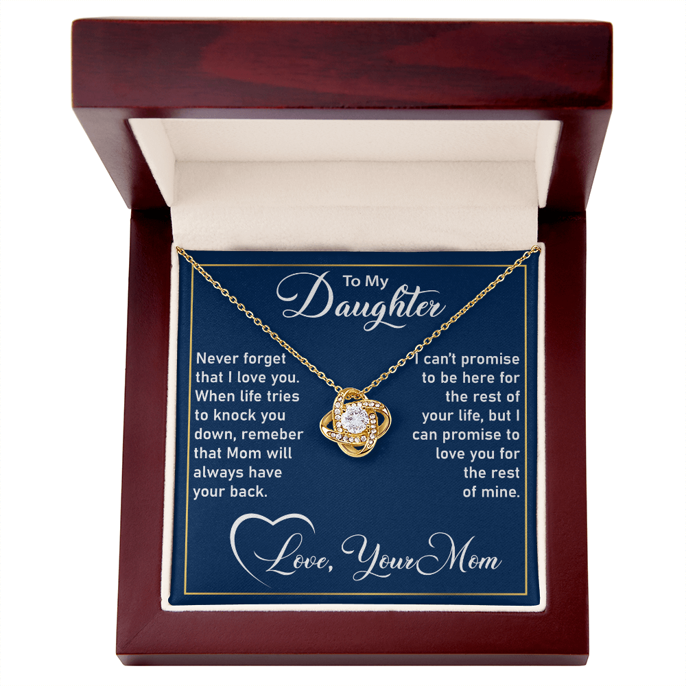 To My Daughter Necklace – Love Knot Necklace from Mom, A Symbol of Unbreakable Bond