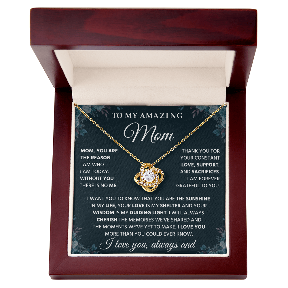 To My Mom - I Love You So Much - Love Knot Necklace