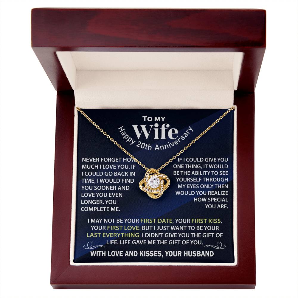 Jewelry Gift for Wife – Romantic 20th Anniversary Necklace with Heartfelt Message from Husband
