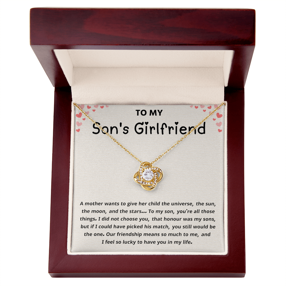 To My Son's Girlfriend Gift From Mom - Necklace for Birthday, Mother's Day