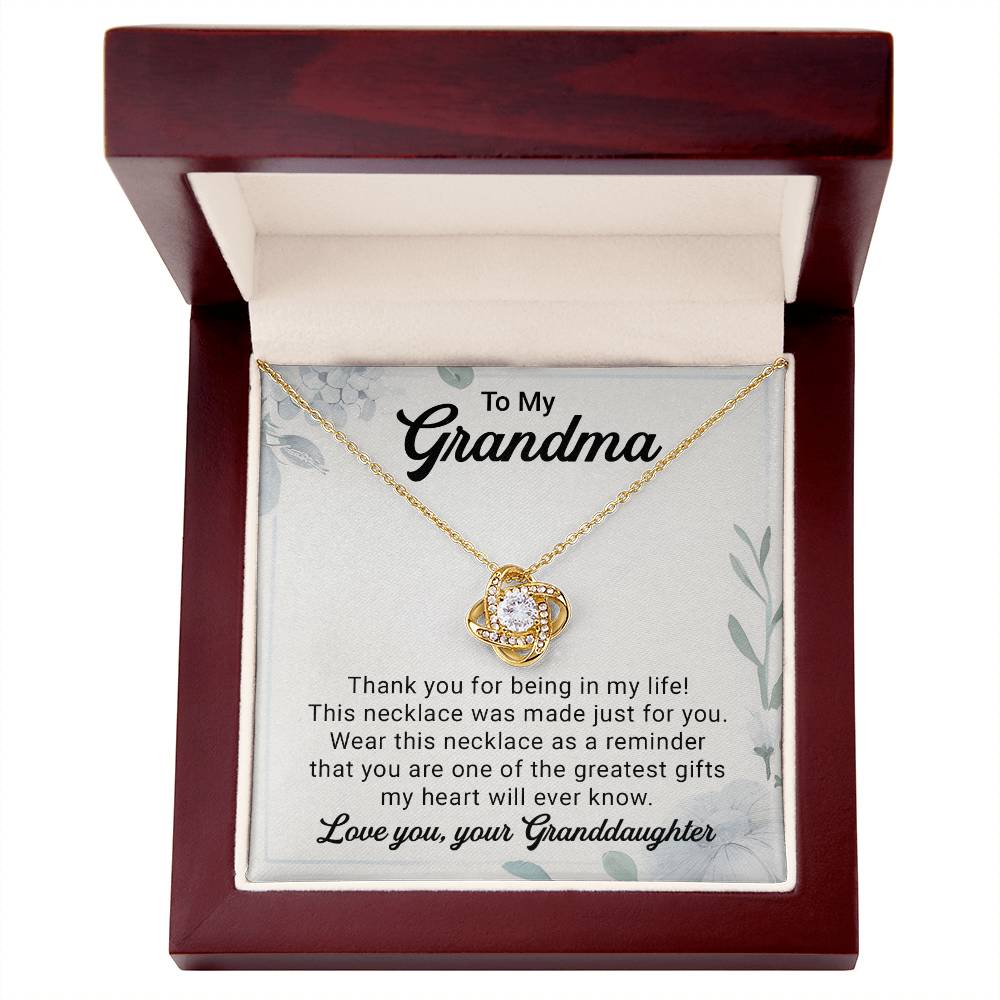 Grandma Necklace From Granddaughter - Grandma Granddaughter Necklace - Grandma Charm Necklace - Mother's Day, Christmas, Birthday Gifts for Grandma - Grandmother Jewelry with Message Card and Gift Box