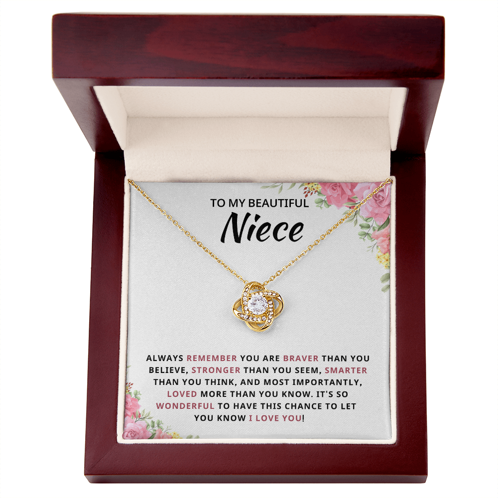 To My Beautiful Niece - Keep Me in Your Heart - Love Knot Necklace