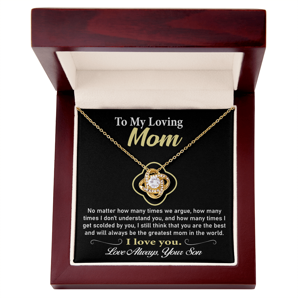 To My Mom Necklace – Thoughtful Love Knot Jewelry, A Special Gift from Son