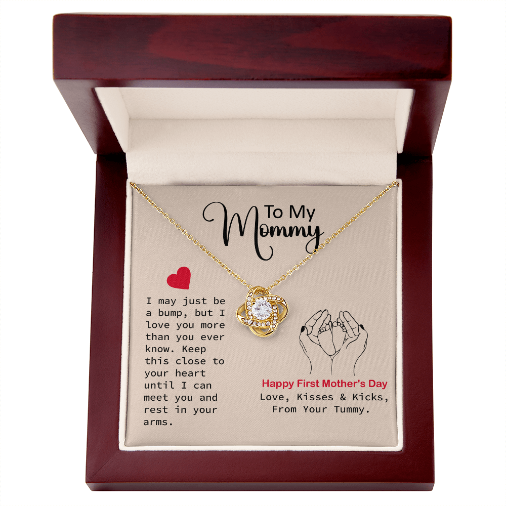 To My Mom Necklace – Love Knot Design, Heartfelt First Mom Gift from Son, Perfect Keepsake