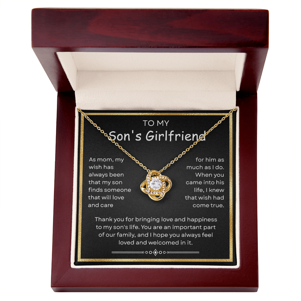 To My Son's Gf Necklace - Gifts for Mother's Day , Birthday, Graduation