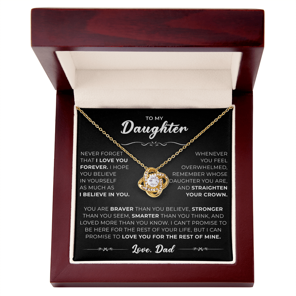 To My Amazing Daughter - the Most Beautiful Chapters of My Life - Love Knot Necklace