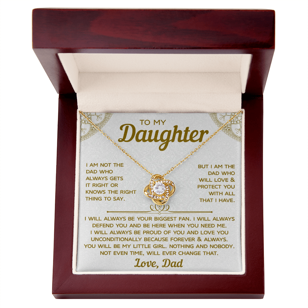 To My Daughter – Love Knot Necklace, Dad’s Heartfelt Message in Timeless Jewelry