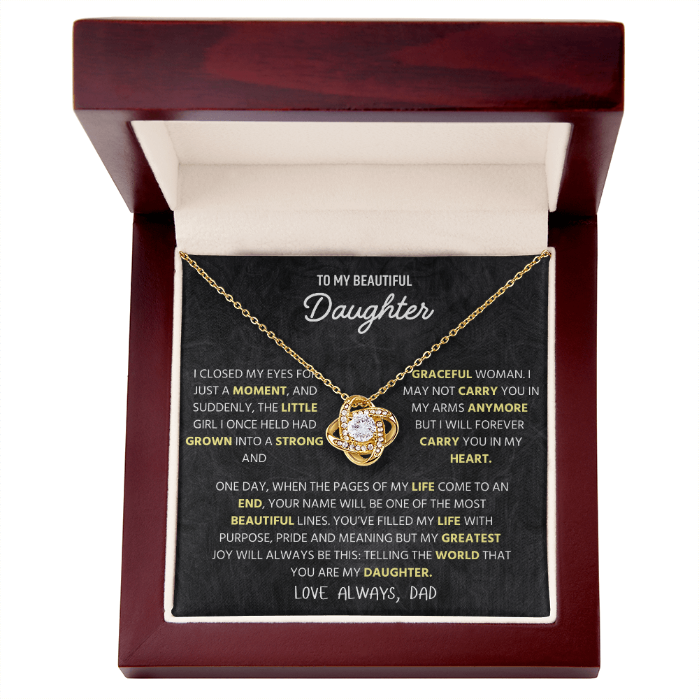To My Daughter Necklace From Dad With Elegant Jewelry Box