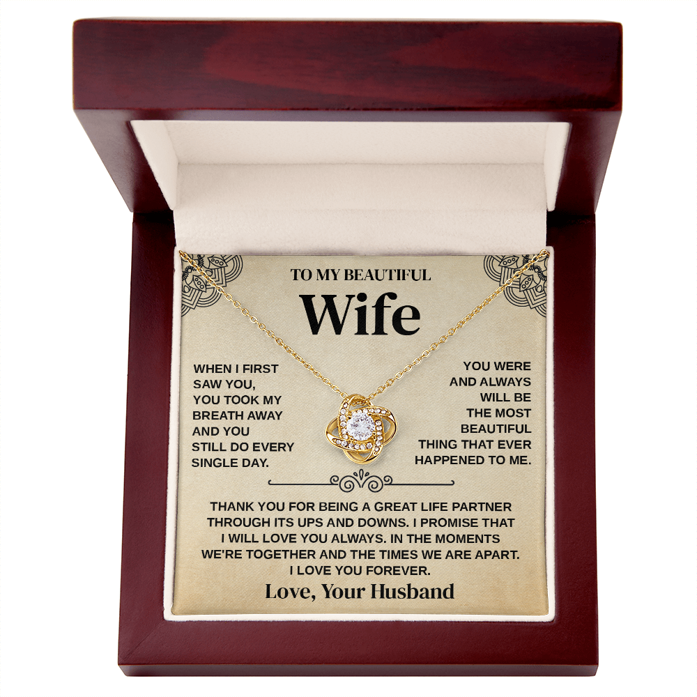 To My Beautiful Wife - Thank You for Being a Great Life Partner - Necklace