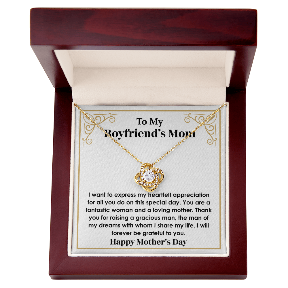 Gift for Boyfriend's Mom – Stunning Love Knot Necklace with Gift-Ready Box, A Thoughtful & Elegant Present